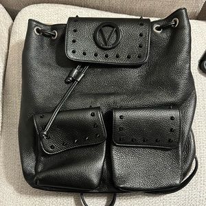 Black leather Valentino backpack